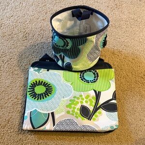 Floral Green and Blue Laptop Sleeve and Organizer